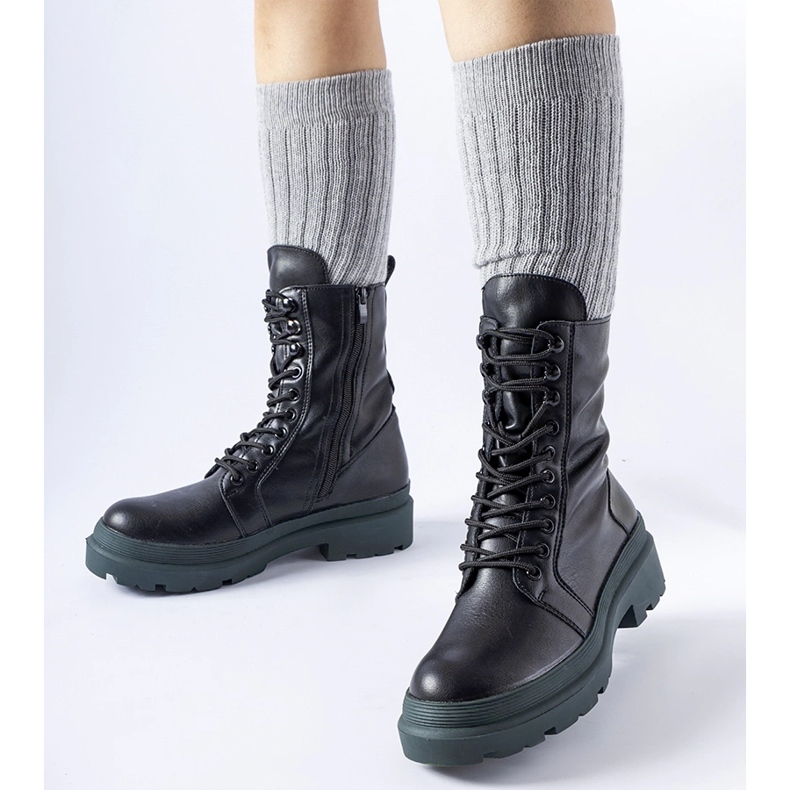 Adidași negri cu talpă Quennie colorată negru 1