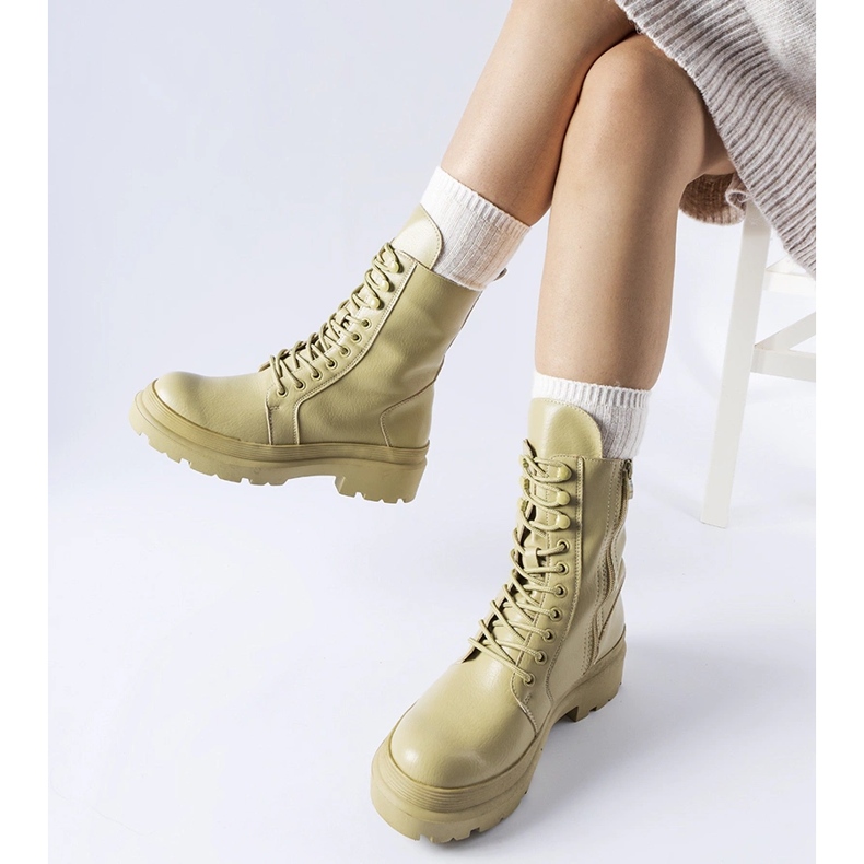 Cizme plate verzi cu protector Zacharie verde 1