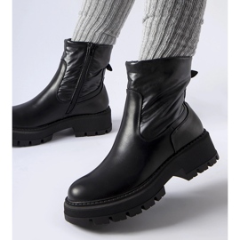 Botine negre cu partea superioară decorativă de la Garrett negru 2