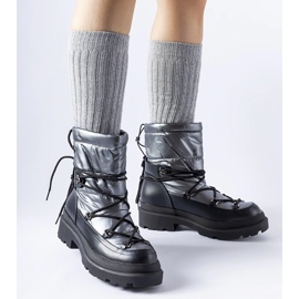 Cizme de zăpadă Eagleville negre și gri cu manșetă 1