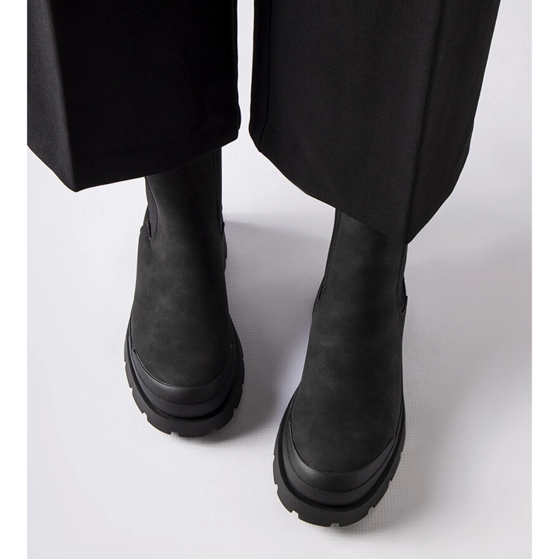 Botine negre Big Star MM274319 slip-on negru 1