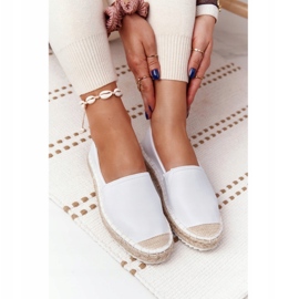 Espadrile din piele pe talpă împletită Big Star HH274506 Alb 6