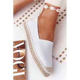 Espadrile din piele pe talpă împletită Big Star HH274506 Alb 2