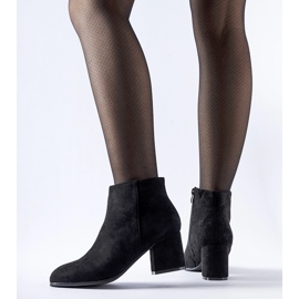 Botine negre Mapleview cu toc mic negru 1