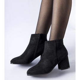 Botine negre Mapleview cu toc mic negru 2