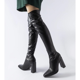 Cizme negre clasice cu toc de la Faubourg negru 1 Cizme negre clasice cu toc de la Faubourg negru 1