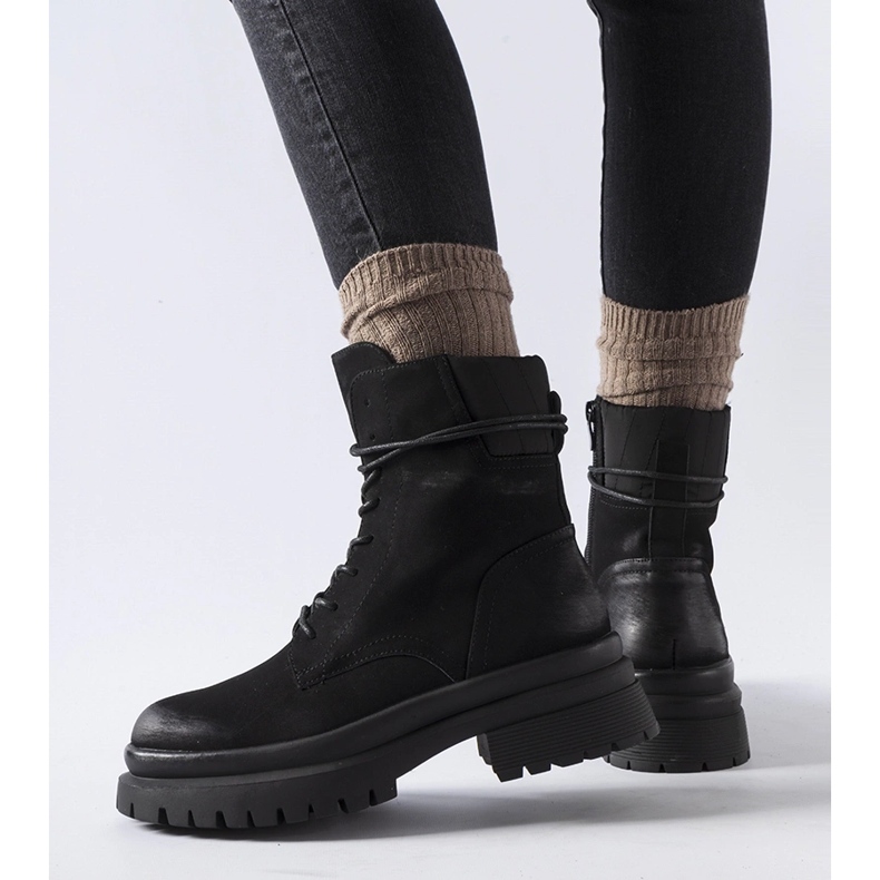 Cizme Vadnais negre cu vârful uzat negru 1