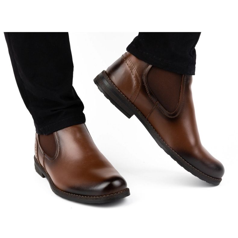 Olivier Cizme slip-on izolate pentru bărbați din piele 925MA maro 1 Olivier Cizme slip-on izolate pentru bărbați din piele 925MA maro 1