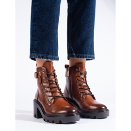 W. Potocki Botine de damă maro cu toc înalt de la Potocki 1 W. Potocki Botine de damă maro cu toc înalt de la Potocki 1