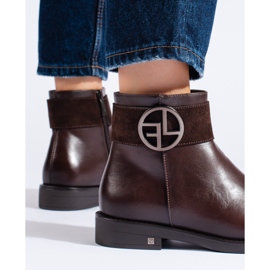 W. Potocki Cizme joase maro cu toc plat de la Potocki 2