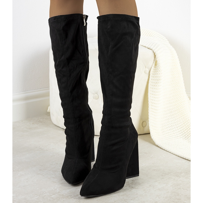 PA1 Cizme negre cu toc de la Teles negru 1