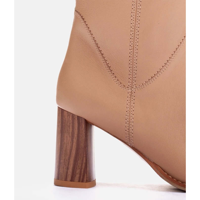 Marco Shoes Cizme cu toc înalt bej 1