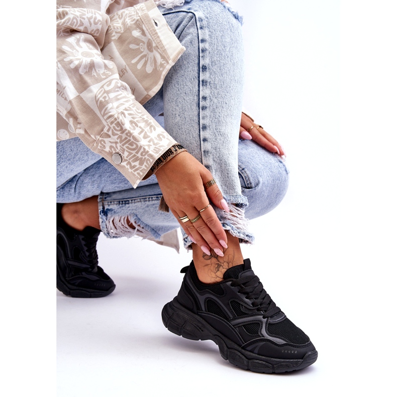 Pantofi sport negri de damă negru 4