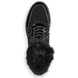 Cizme negre Rieker 93312-00 din piele izolată pe platformă negru 2