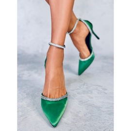 Pompe cu toc înalt cu zirconiu cubic Conway Green verde 3