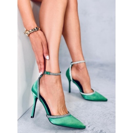 Pompe cu toc înalt cu zirconiu cubic Conway Green verde 2