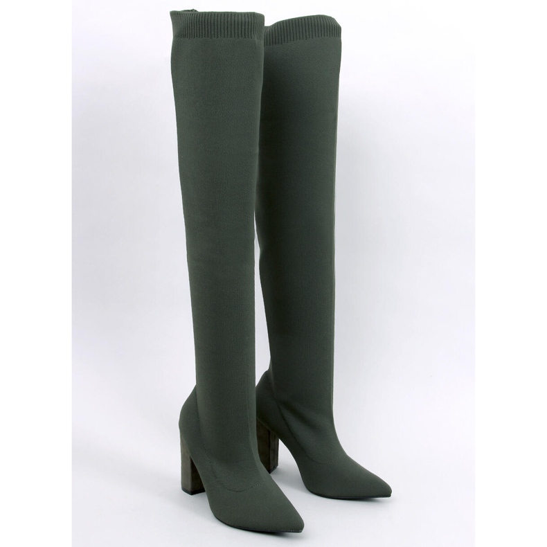 Muschetari elastici cu toc înalt de Veronica Green verde 1