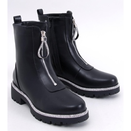 Botine Teah Black cu zirconiu negru 1