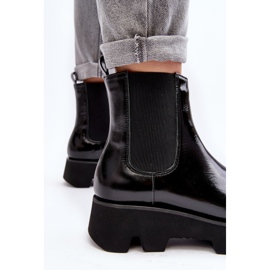 Cizme Chelsea din piele de damă pe o talpă masivă Laura Messi 2571 negru 1