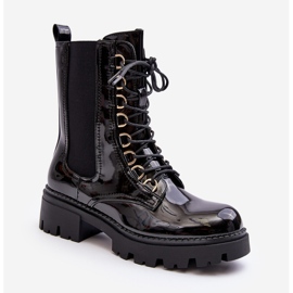 Cizme de damă negre Charmea Patent Worker negru 1