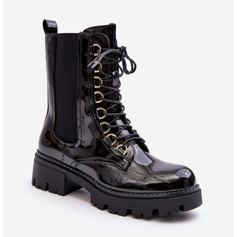 Cizme de damă negre Charmea Patent Worker negru 1