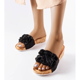 Sandale cu pană negre de la Estella negru 1 Sandale cu pană negre de la Estella negru 1