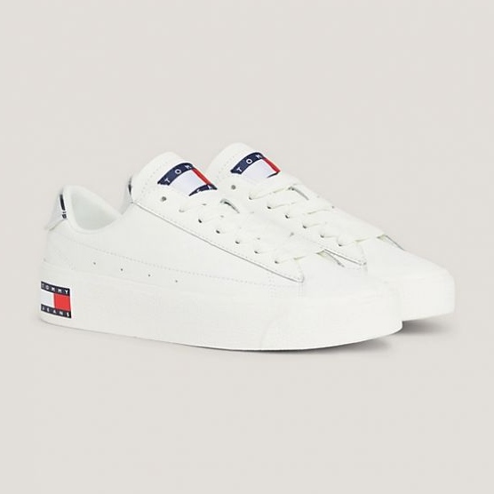 Pantofi Tommy Hilfiger Vulc Leather Plat Lc M EN0EN02284YBL alb 1
