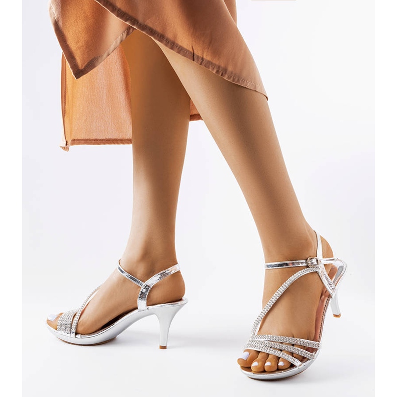 Sandale argintii cu zirconii cubi de la Cittareale 1