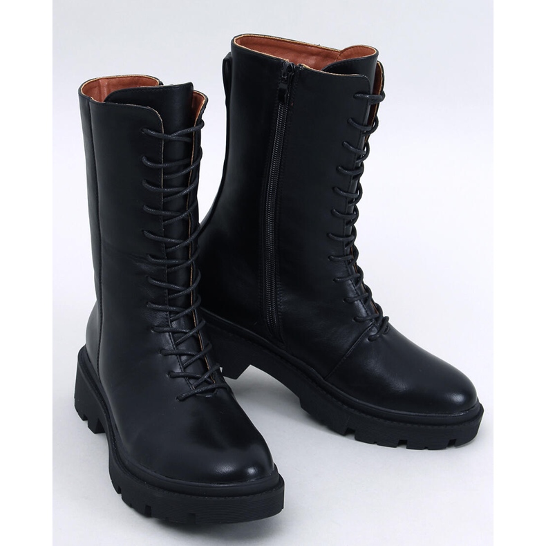 Botine Heap Nero cu șireturi negru 1