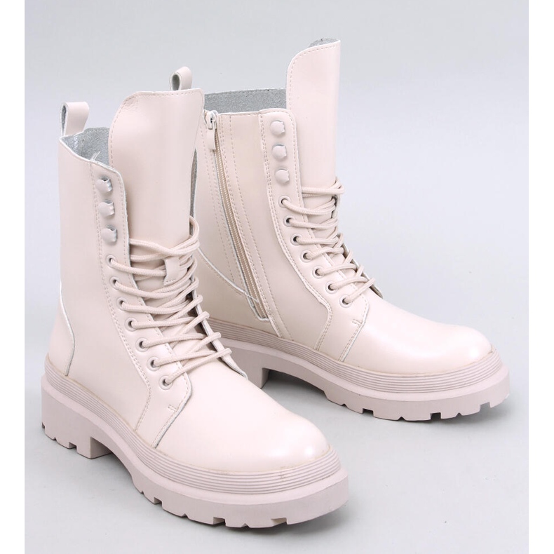 Botine Kinchs Beige cu siret cu protectie bej 1