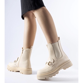 Botine bej cu un protector Sailetto vizibil 1
