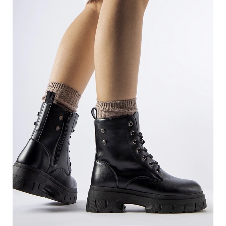 Cizme de muncitori negre cu talpa Melicucca mai groasa negru 1