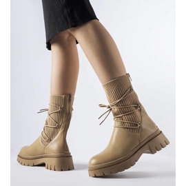 Botine cu șosete bej cu legături de la Eliot 1
