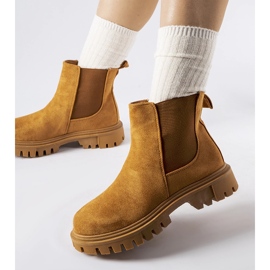 Botine Davenport caramel cu slip-on maro 1