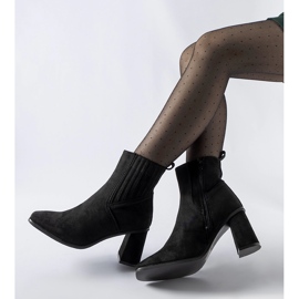 Botine negre cu vârf pătrat de la Pastina negru 1