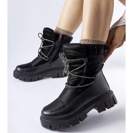 Cizme negre de zapada cu strasuri Pettenasco negru 1