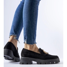 Mocasini negri decorati cu catarama Stanislas negru 1