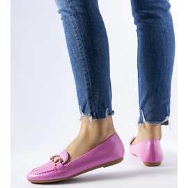 Mocasini roz decorati cu catarama Gaston 1