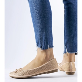 Balerini bej decorati cu zirconi Hulotais 1