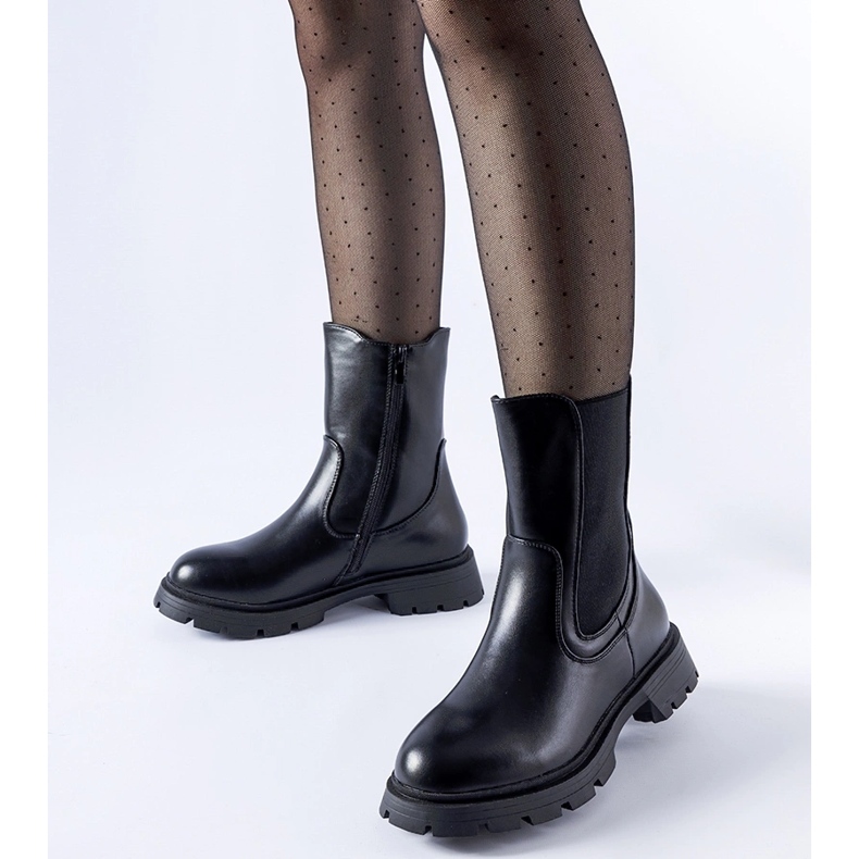 Botine clasice Pleasanton izolate negre negru 1