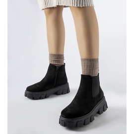 Cizme joase negre, cu talpă Willo masivă negru 1 Cizme joase negre, cu talpă Willo masivă negru 1