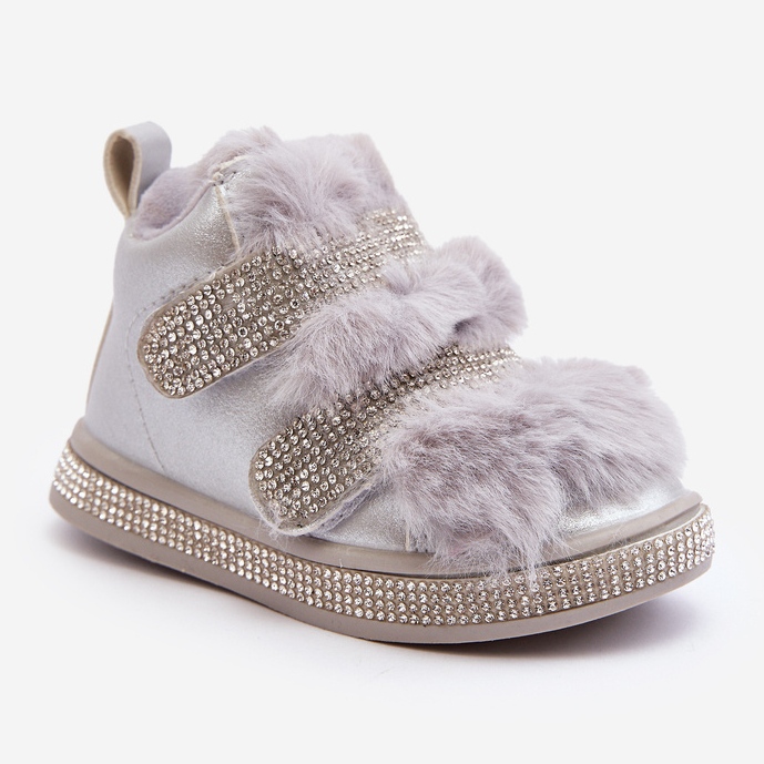 Cizme de zăpadă izolate Leela argintii pentru copii 2