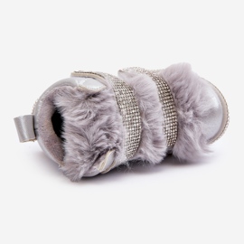 Cizme de zăpadă izolate Leela argintii pentru copii 1