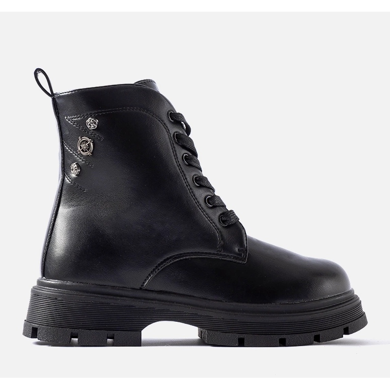 Cizme pentru fete izolate cu grafit de la Basara negru 1 Cizme pentru fete izolate cu grafit de la Basara negru 1