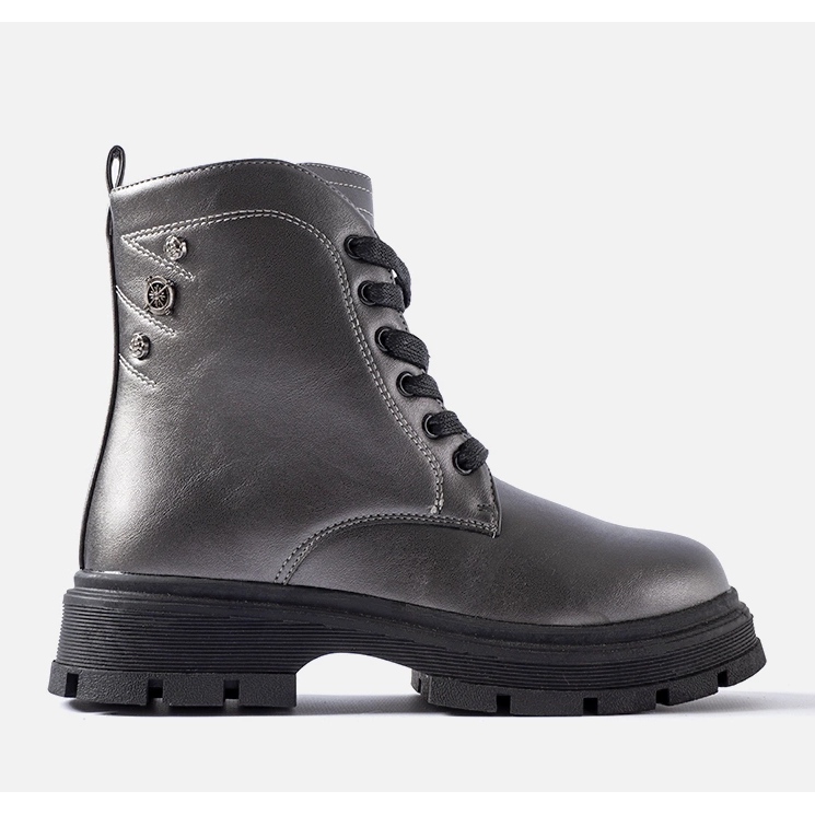 Cizme pentru fete izolate cu grafit de la Basara gri 1