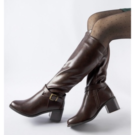 Cizme maro închis cu cataramă Ernest decorativă 1