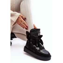 Cizme De Zăpadă Damă Cu Legături D.Franklin DFSH370006 Negru 1