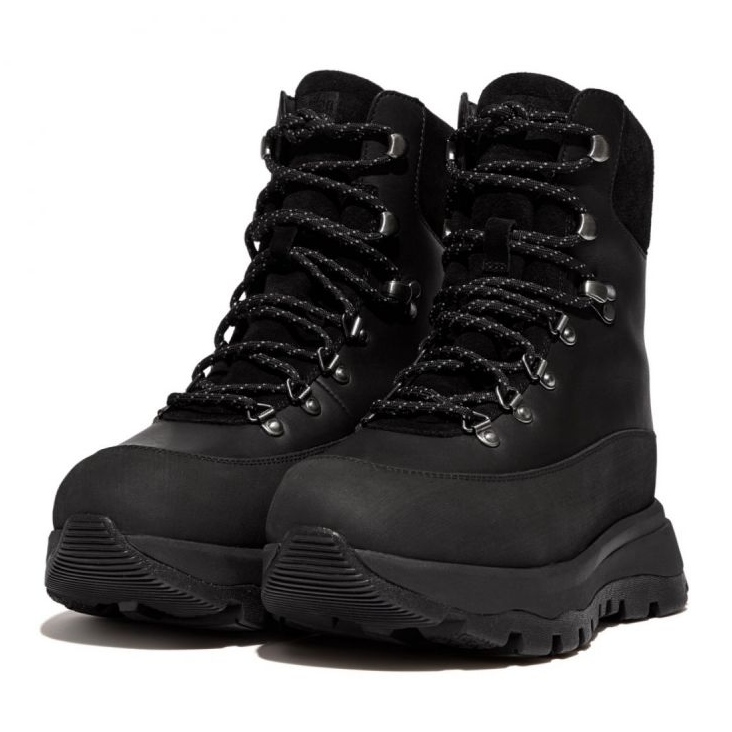 Cizme de mers FitFlop Neo-D-Hyker impermeabile din material textil/de piele intoarsa W GP3-090 negru 4 Cizme de mers FitFlop Neo-D-Hyker impermeabile din material textil/de piele intoarsa W GP3-090 negru 4