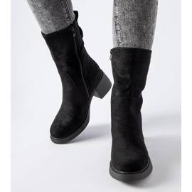 Botine negre din piele de căprioară ecologică Agordino negru 1
