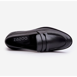 Mocasini din piele pentru bărbați Zazoo 1570/1 negru 2